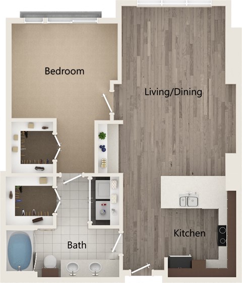 Apartments In Atlanta, GA for Rent – Arabelle Perimeter – floorplan of our one bedroom K